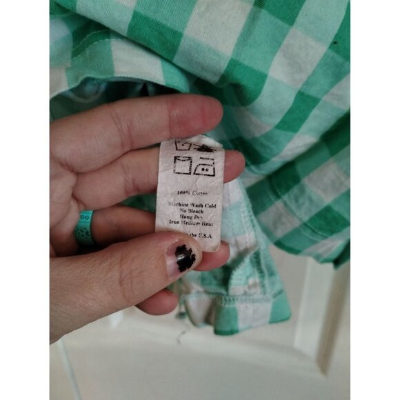 Shabby Apple A Line Green and white checker skirt - Picture 6 of 7